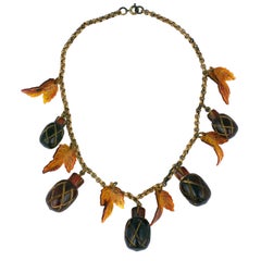 Antique Bakelite Acorn Necklace