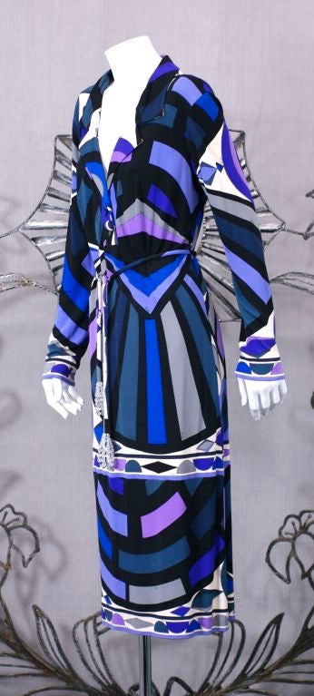 Pucci Purple/Black Silk Jersey Dress w. belt