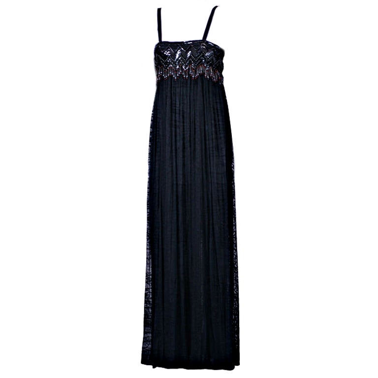 Yves Saint Laurent Vestido africano de cuentas sin estrenar en venta