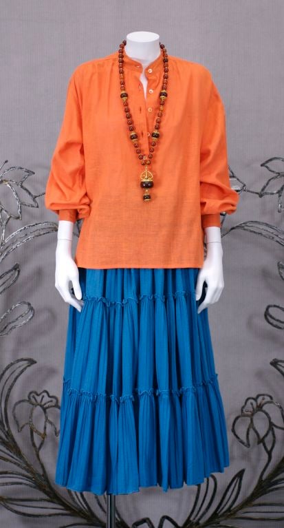 Marie Pierre Tattarachi Pleated Cotton Jersey Skirt For Sale 1