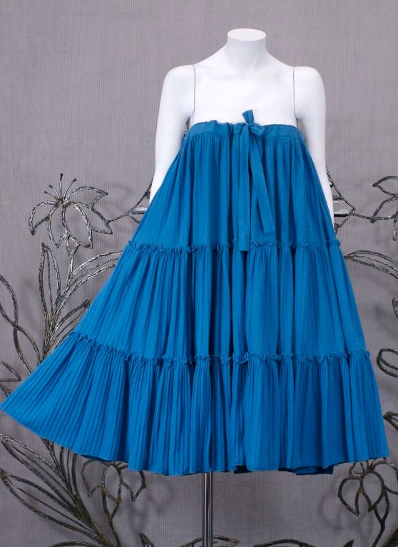 Marie Pierre Tattarachi Pleated Cotton Jersey Skirt In Good Condition For Sale In New York, NY