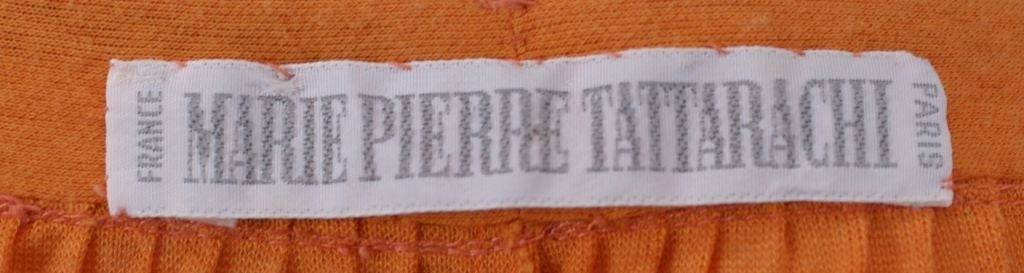 Orange Marie Pierre Tattarachi Strapless Pleated Cotton Jersey Dress/Skirt For Sale