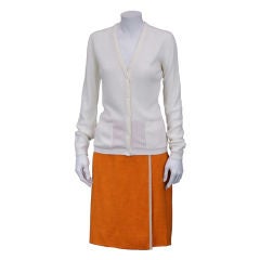 Courreges Cream Logo Cardigan 10