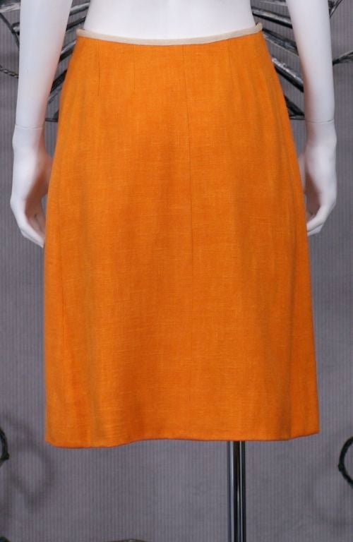 orange linen skirt