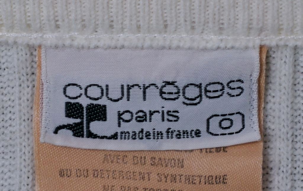 Courreges Cream Logo Cardigan For Sale at 1stDibs | courreges cardigan ...