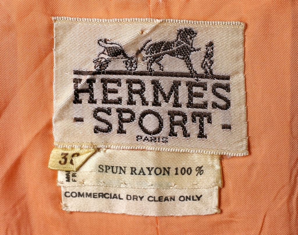 Gray Hermes Orange Linen look Wrap Skirt For Sale