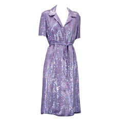 Halston Iconic Lilac Sequinned Shirtdress 12