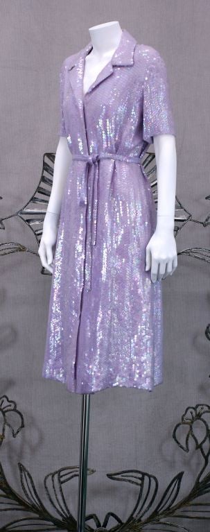 lavender sequin shirt dress