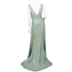 1930's Bias Cut Lame Evening Gown