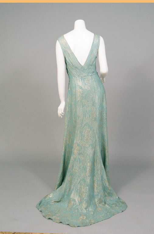 1930's Bias Cut Lame Evening Gown 4