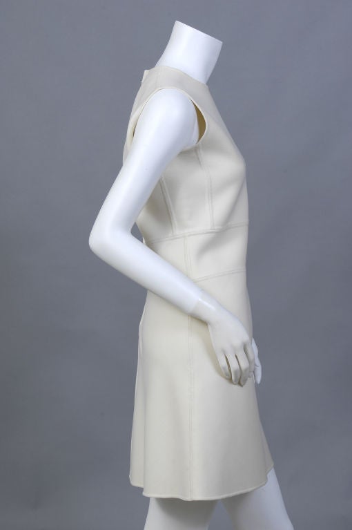 Beautifully tailored cream silk mini dress from the 1960's, Mila Schon