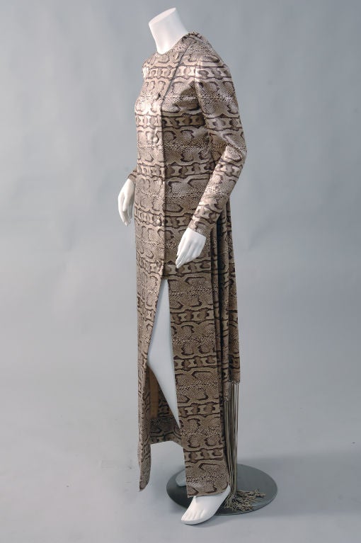 This wonderful snakeskin patterned dress has quite a history, Vogue Magazine featured the dress in a full page layout in 1971. I was lucky enough to sell it to, and then purchase it back from, the wardrobe department for the film American