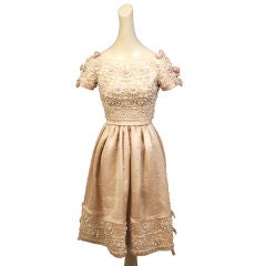 YSL for Dior Lesage Beaded Silk Dress