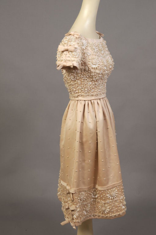 YSL for Dior Lesage Beaded Silk Dress For Sale 1