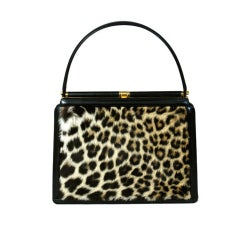 Retro Leather & "Leopard" Bag