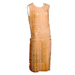 1920's Gatsby Era Beaded Cotton Dress