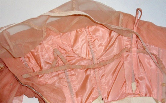 Jean Desses Peach Silk Chiffon Haute Couture Gown 7