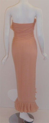 Jean Desses Peach Silk Chiffon Haute Couture Gown 2