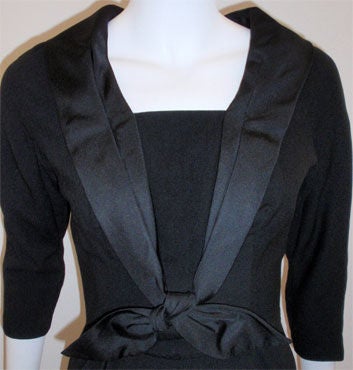 Don Loper 1950's Day-to-Evening Black Cocktail Dress, Winona Ryder Size 2-4 In Excellent Condition For Sale In Los Angeles, CA