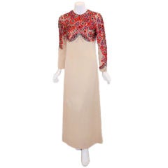 Retro Galanos Hand-Beaded Butterfly Gown