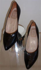 Vintage Christian Dior by Roger Vivier Black Leather Pumps