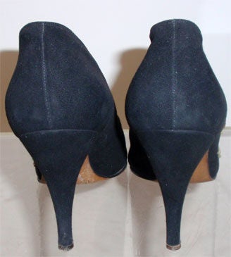 Ferragamo Black Suede Pumps, Circa 1950 3