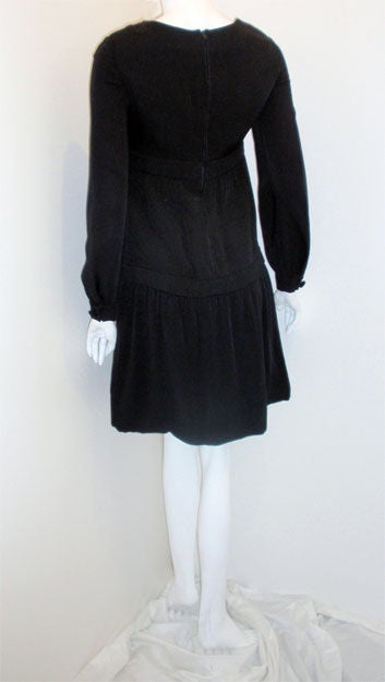 Women's Pierre Cardin Black Rayon Cocktail Dress, Circa 1960s For Sale