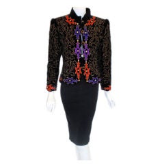 Yves Saint Laurent Velvet Evening Jacket with Gold embroidery