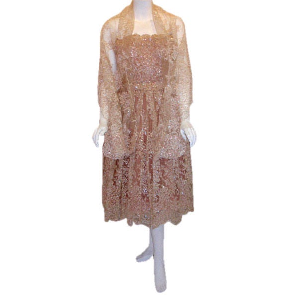 Christian Dior, for Holt Renfrew, Circa 1950s, Pink Lace Dress