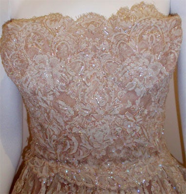 Christian Dior, for Holt Renfrew, Circa 1950s, Pink Lace Dress 1