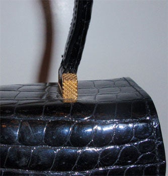 Sacha Black Alligator Handbag, Circa 1960's 3