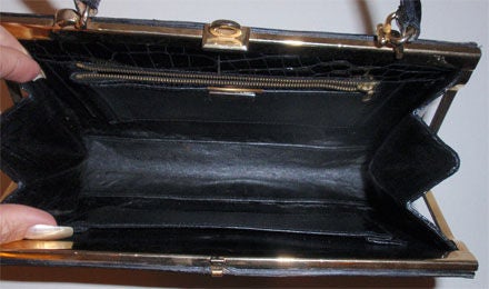 Cordoba Alligator Handbag, Circa 1960's For Sale 5