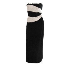 Valentino Black & White Strapless Gown