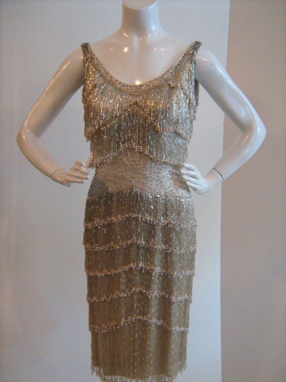 Brooks Beautiful beaded 2 piece Ivory Evening Gown 2