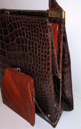 Koret Brown Alligator Handbag 5