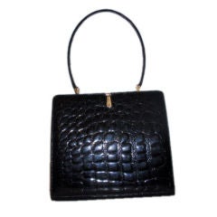 Holt Renfrew Circa 1950's Alligator Handbag