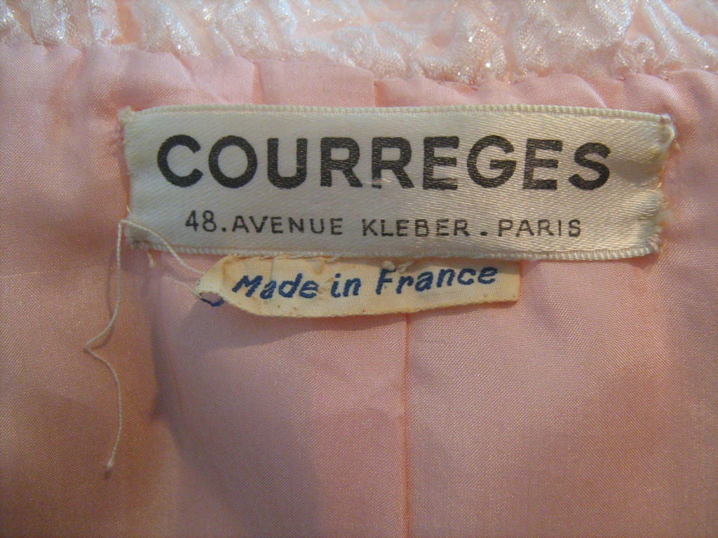 Women's Haute Couture Courreges Pink Ruffle Trim 2-piece evening ensemble