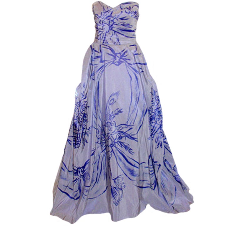 Adrian Original 'Peace Dove' Silk Gown, Theodora Getty at 1stdibs