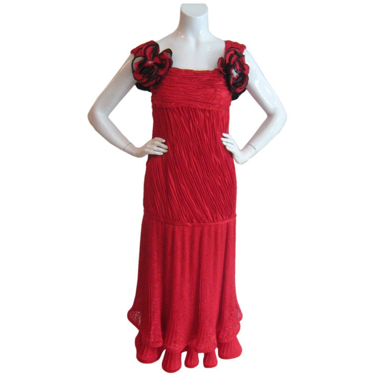 Red Maggy Reeves Flamenco Gown at 1stdibs