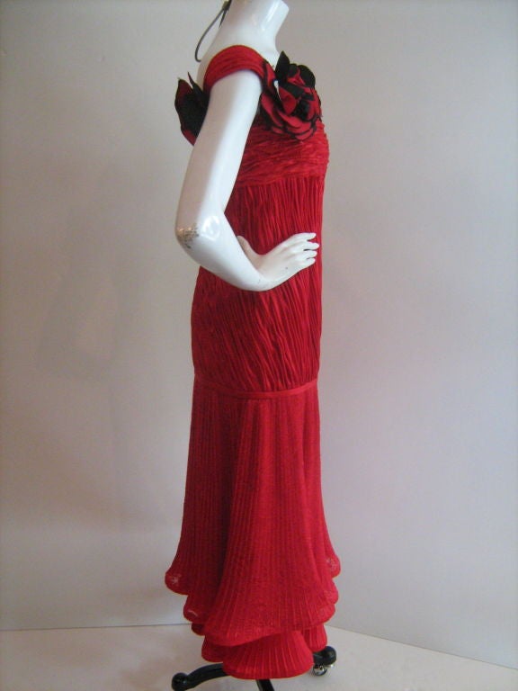 Rouge Robe de flamenco à manches larges rouges Maggy en vente