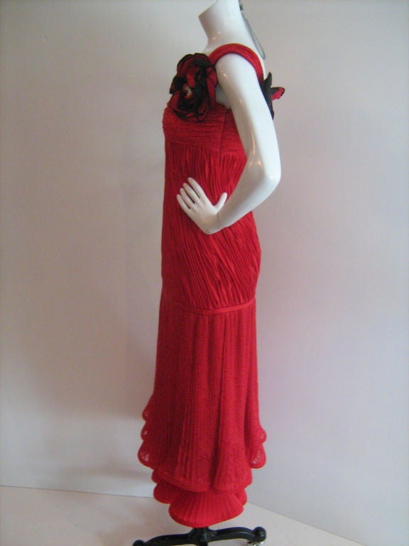 Robe de flamenco à manches larges rouges Maggy Pour femmes en vente