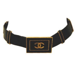 Vintage Chanel Black Large Logo Belt