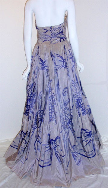 Adrian Original 'Peace Dove' Silk Gown, Theodora Getty at 1stDibs
