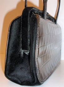 Prada Dark Brown Alligator Embossed Handbag, Circa 1990 4