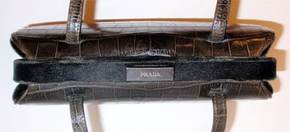 Prada Dark Brown Alligator Embossed Handbag, Circa 1990 1