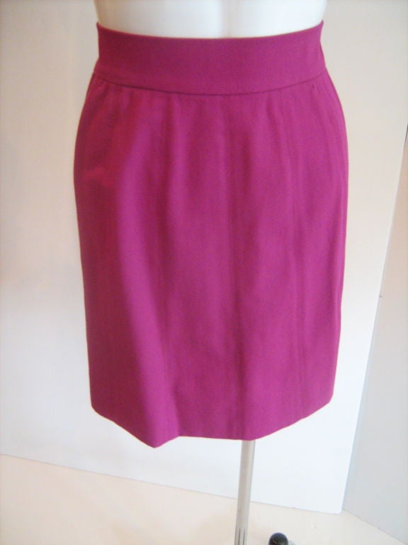 Lagerfeld Fuschia Fitted Button up Jacket with Skirt Suit 5