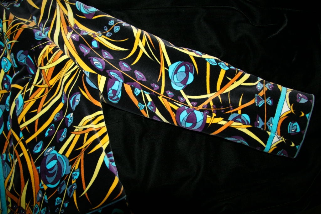 Pucci 1970s Printed Velveteen Suit For Sale 5