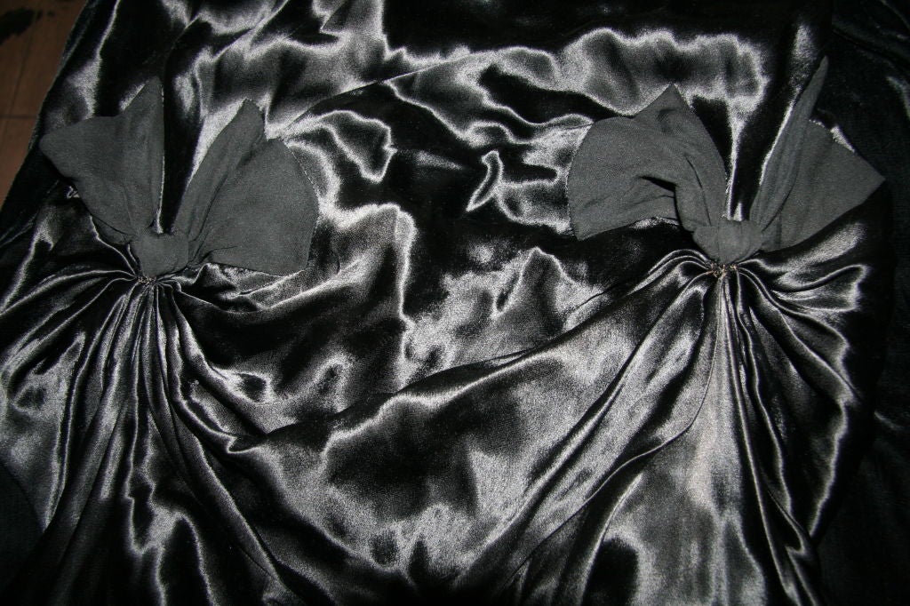 Women's Madeleine Vionnet Black Back Crepe Satin Gown