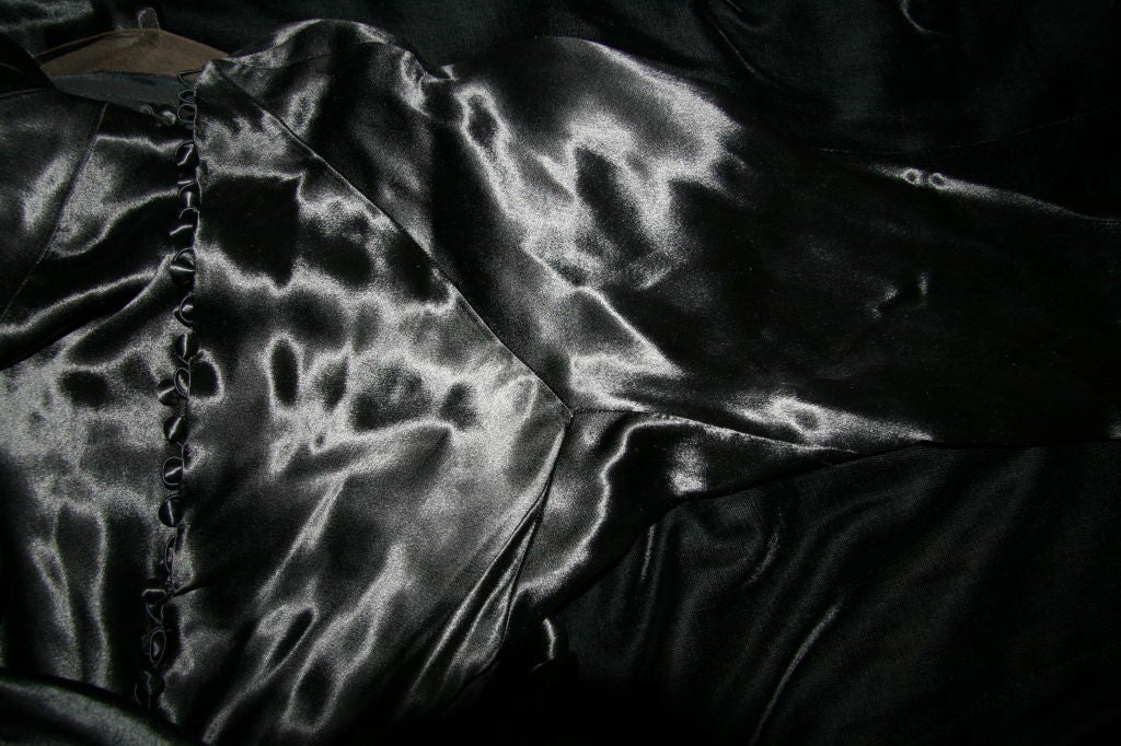 Madeleine Vionnet Black Back Crepe Satin Gown 7