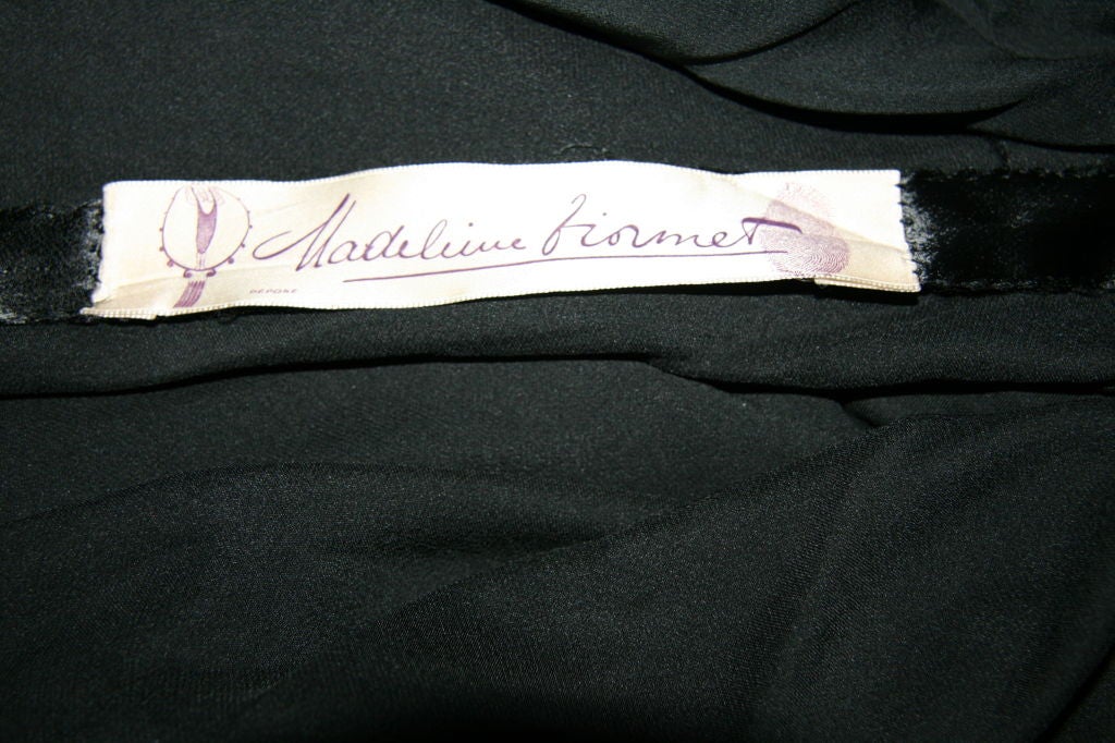 Madeleine Vionnet Black Back Crepe Satin Gown 6